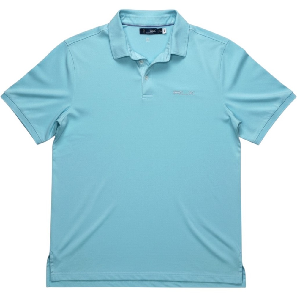 RLX Ralph Lauren Mens Golf Polo Shirt Light Blue Short Sleeve Performance Size M